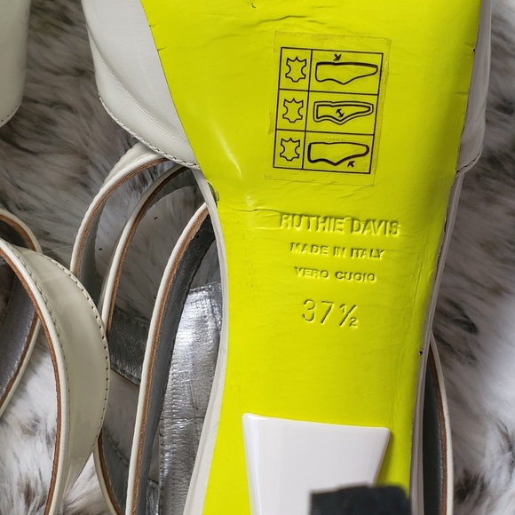 {Ruthie Davis} White Heels with Neon Bottoms - Picture 5 of 8